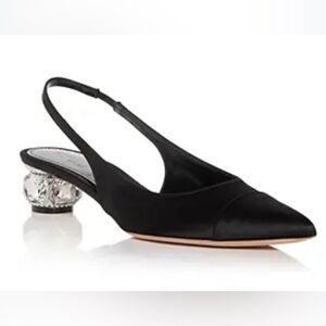 Giambattista Valli
Suede Crystal-Heel Slingback Pumps NWT retail $840